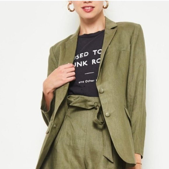 CORAL Etophe Studios Linen Blazer Short Set - Picture 1 of 4